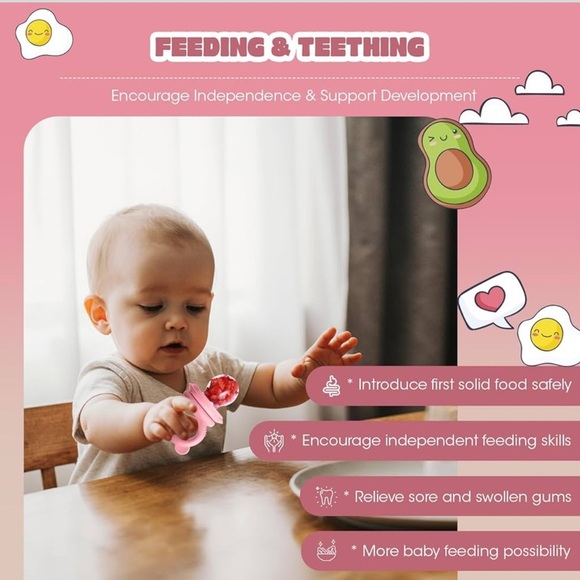 Baby Breastmilk Popsicle Molds & Fruit Feeder (2 Pack), Baby Pink/Purple NEW - Picture 7 of 11